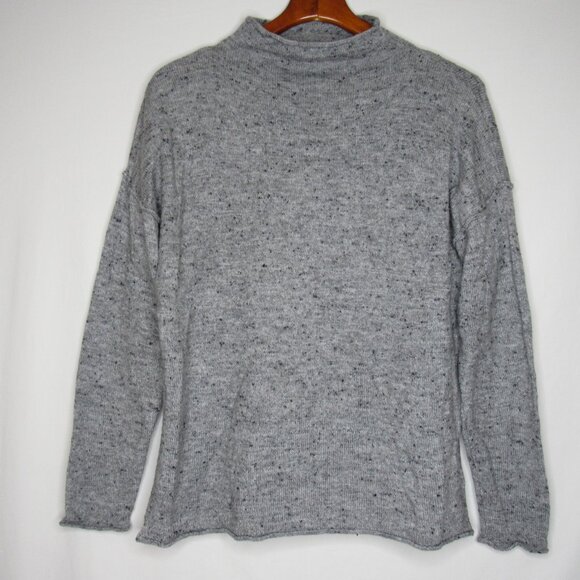 Madewell Gray Donegal Whitworth Mockneck Sweater Knit Women's L Large - Picture 6 of 8